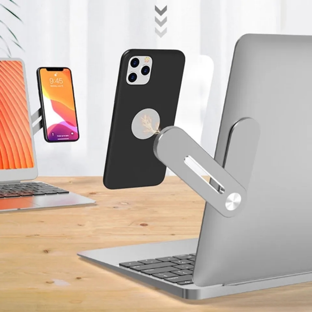 Magnetic Phone Holder for Laptops in Silver - Brand New
